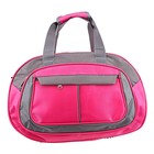 Сумка дорожная "Фортуна" 1 отдел, 2 наружных кармана, длинный ремень, малиново-серая - Фото 1