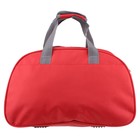 Сумка дорожная "Фортуна" 1 отдел, 2 наружных кармана, длинный ремень, красно-серая - Фото 3