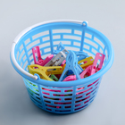 Набор прищепок в корзинке 5,5 см, 24 шт, цвет МИКС - Фото 1