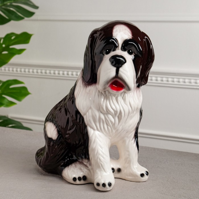 Копилка "Собака Бетховен", бело-коричневая, керамика, 33 см - Фото 1