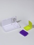 Таблетница с делителем, 2 секции, 9.5×5×1.5 см, белая, жёлтая, фиолетовая - Фото 2