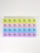 Таблетница - органайзер «Неделька», русские буквы, утро/день/вечер/ночь, 28 секций, 21.5×11×1.8 см, разноцветная - Фото 3