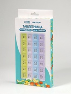 Таблетница - органайзер «Неделька», русские буквы, утро/день/вечер/ночь, 28 секций, 21.5×11×1.8 см, разноцветная - Фото 4