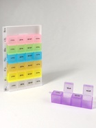 Таблетница - органайзер «Неделька», русские буквы, 18×11.5×2.5 см, утро/день/вечер/ночь, 7 контейнеров по 4 секции, разноцветная - Фото 2