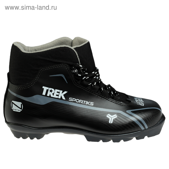 Ботинки лыжные TREK Sportiks NNN ИК, цвет чёрный, лого серый, размер 37 - Фото 1