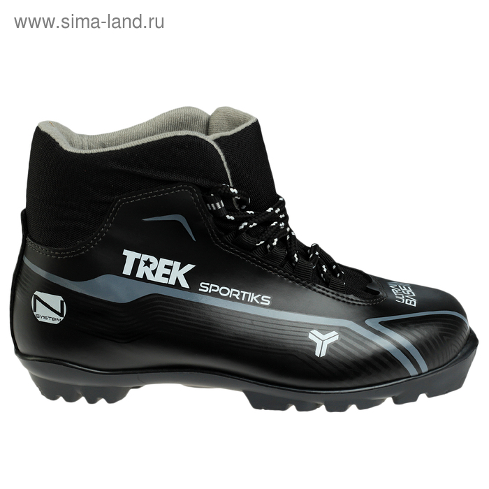 Ботинки лыжные TREK Sportiks NNN ИК, цвет чёрный, лого серый, размер 46 - Фото 1