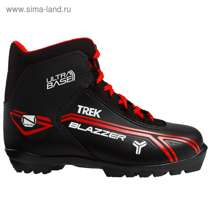 Ботинки лыжные TREK Blazzer NNN ИК, цвет чёрный, лого красный, размер 40 - Фото 1