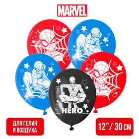 Шар воздушный "Super hero!" 12 дюйм, латексный, 5 штук, Человек-паук
