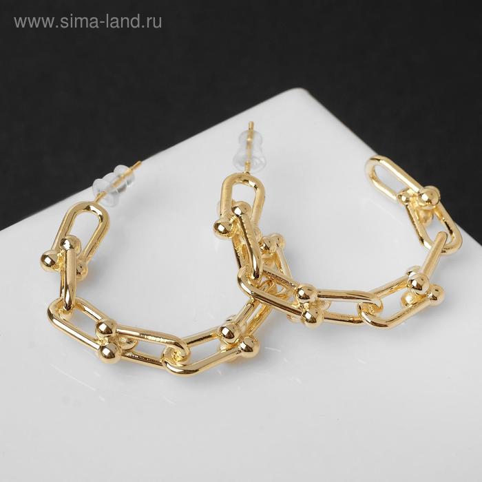 

Серьги-кольца «Цепи» модерн, d=4, цвет золото