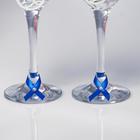 Набор свадебных бокалов "Романтика", ручной работы, синий-серебро, 6х6х20,5 см - Фото 3