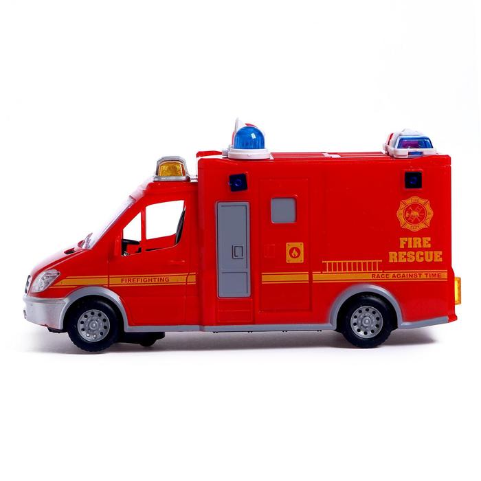 Машина «Пожарная служба», работает от батареек, световые и звуковые эффекты - фото 1907170927