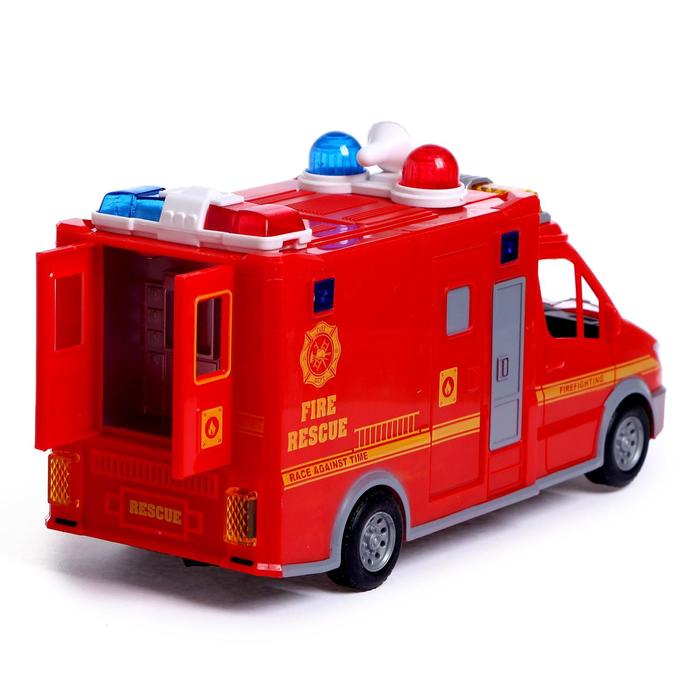 Машина «Пожарная служба», работает от батареек, световые и звуковые эффекты - фото 1907170929
