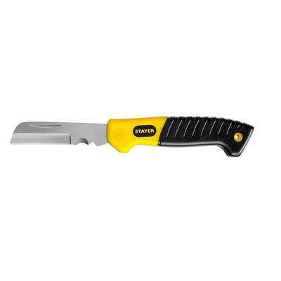 Нож монтерский STAYER Professional 45408, складной, прямое лезвие