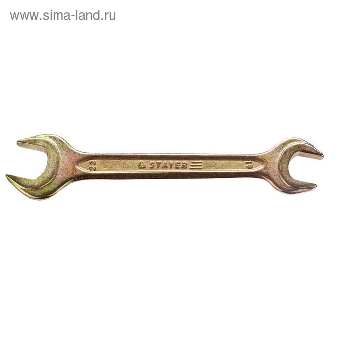 Ключ рожковый гаечный STAYER 27038-19-22, 19 x 22 мм - Фото 1
