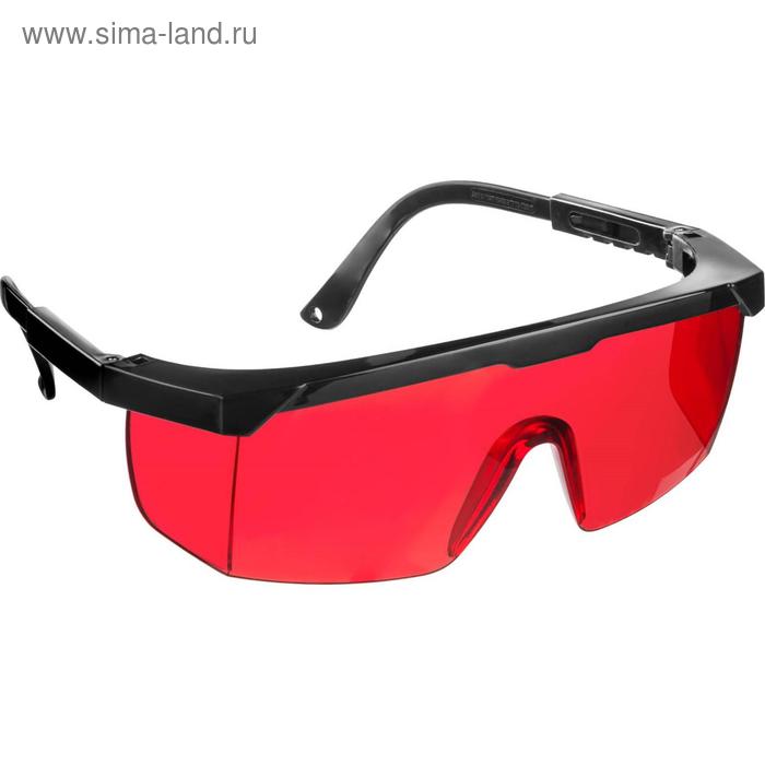 Очки защитные STAYER OPTIMA 2-110457_z01, открытого типа, регулируемые, красные - Фото 1