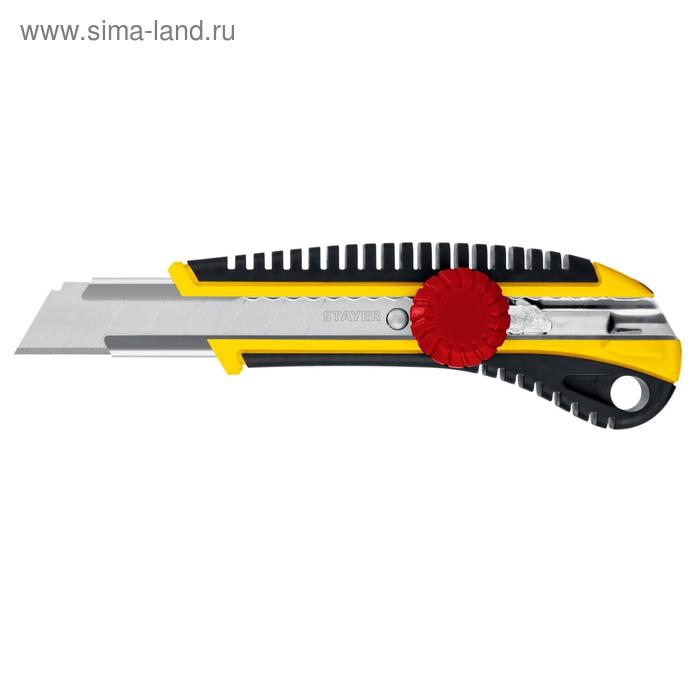 Нож STAYER 09161_z01, с винтовым фиксатором KS-18 , сегментированные лезвия, 18 мм - Фото 1