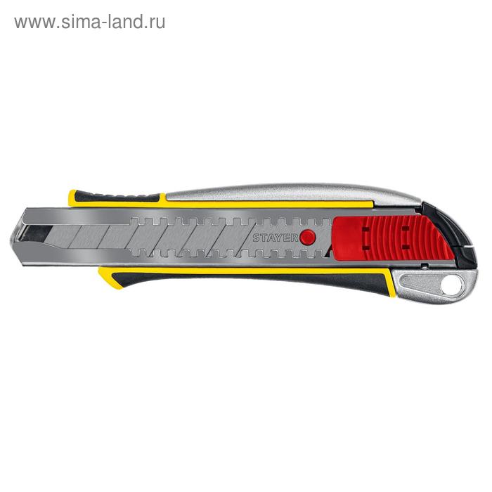 Нож STAYER 09143_z01, с автостопом KSM-18A, сегментированные лезвия, 18 мм - Фото 1