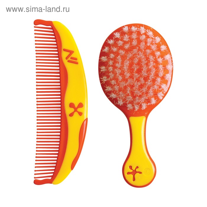 Расчёска детская + массажная щётка для волос в наборе «Звёздочки», от 0 мес., цвета МИКС - Фото 1