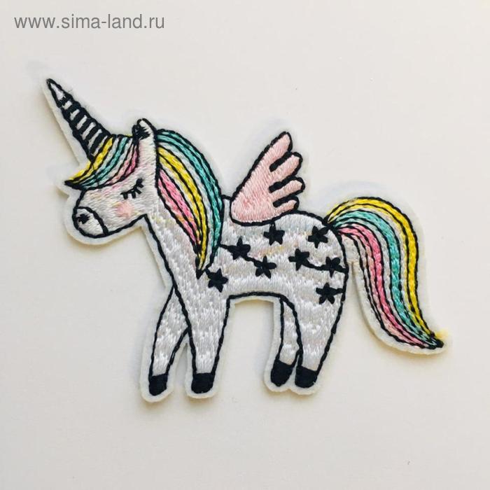 Термоаппликация «Единорог с крылышками», размер 8x5 см - Фото 1