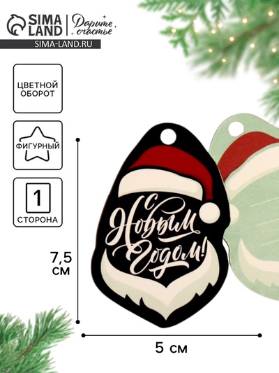Шильдик новогодний на подарок «Крутой Дед Мороз», 5×7.5 см