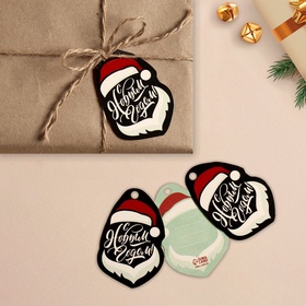 Шильдик новогодний на подарок «Крутой Дед Мороз», 5?7.5 см (комплект 20 шт)