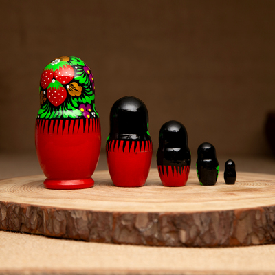 Матрешка "Платочек", 5-кукольная, 10-13 см, ручная роспись