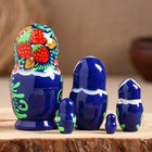 Матрешка деревянная «Синее платье», 5-кукольная, 10 см, ручная роспись - Фото 2