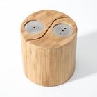 Набор для специй Катунь, 7×7 см, 2 шт., солонка и перечница, бамбук - Фото 3