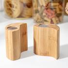 Набор для специй Катунь, 7×7 см, 2 шт., солонка и перечница, бамбук - Фото 4
