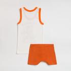 Комплект для мальчика (майка, трусы), цвет белый/оранжевый , рост 122 см - Фото 3