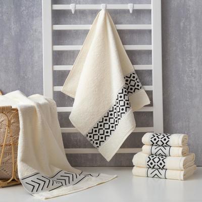 Полотенце махровое Этель «Орнамент», цвет молочный 50х90 см, 100% хлопок, 370гр/м2