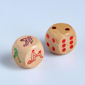 Кубики для взрослых "Позы", 2 шт, 2.9 × 2.9 см, деревянные, 18+