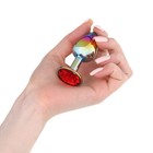 Анальная пробка «Хамелеон», кристалл красный, d=28 мм - Фото 3