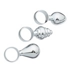 Анальная пробка с кольцом, набор 3 штуки, d=25;23;23 мм - Фото 1