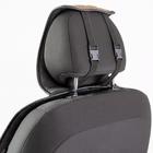 Накидки на передние сиденья Car Performance, 2 шт, fiberflax (лен), ромб, бежевый - Фото 4