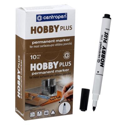 Маркер специальный 3.8 мм Centropen 2799/12 HOBBY PLUS, линия 1 - 3,0 мм, цвет чёрный, картонная упаковка