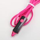 Наушники спортивные с гарнитурой, розовые, 113 см - фото 51298270