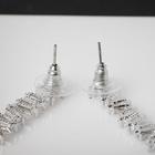 Серьги со стразами «Искорки» льдинки, цвет белый в серебре - фото 25631216