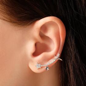 Серьга «Кафф» звёздное небо, цвет белый в серебре 5514708