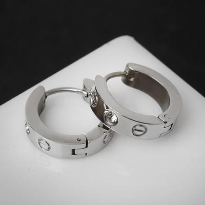 Серьги-кольца «Гайки» d=1 см, цвет золото