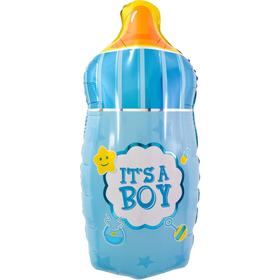 Шар фольгированный 29" «Бутылочка для малыша», фигура, голубой