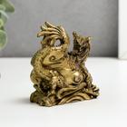 Нэцкэ фигурка «Дракон с шаром», полистоун, под бронзу, 7.8×7×4.5 см - Фото 3