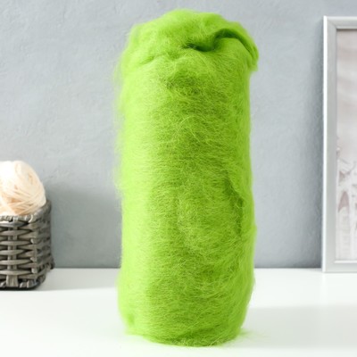 Шерсть для валяния "Кардочес" 100% полутонкая шерсть 100гр (045 зел. яблоко)