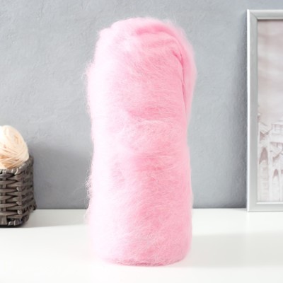 Шерсть для валяния "Кардочес" 100% полутонкая шерсть 100гр (055 св. розовый)