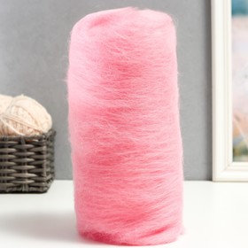 

Шерсть для валяния "Кардочес" 100% полутонкая шерсть 100гр (056 розовый) МИКС