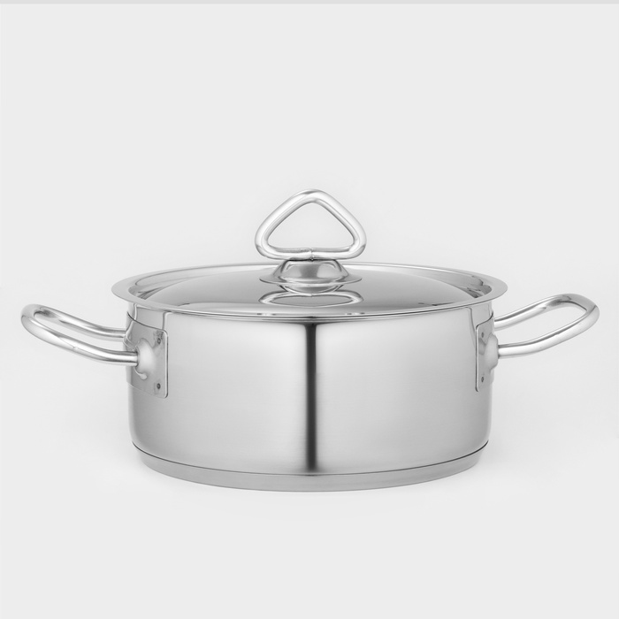 Кастрюля LUXSTAHL, 2 л, d=19 см, h=8 см, капсульное дно, индукция, нержавеющая сталь - Фото 1