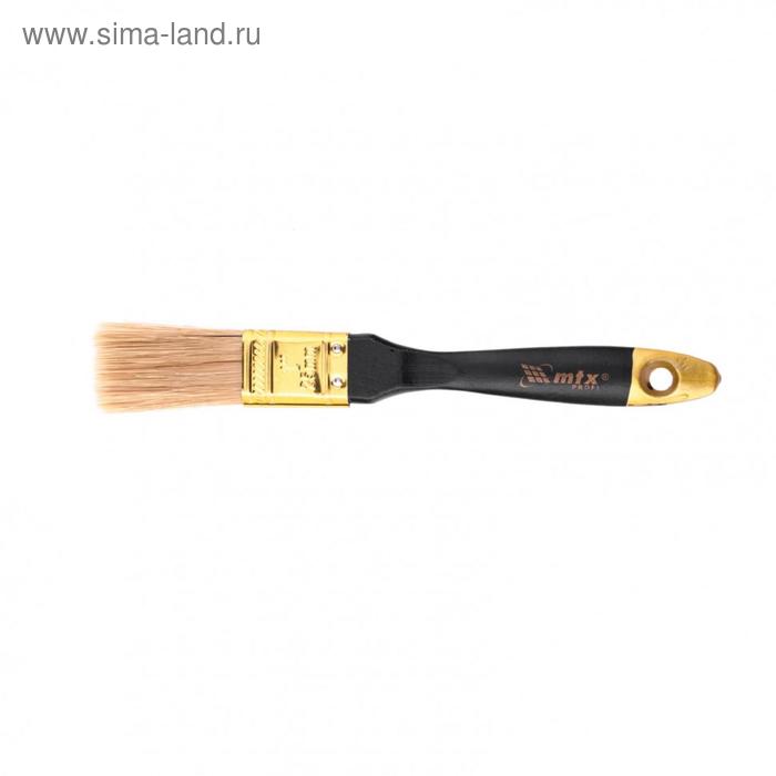 Кисть плоская MTX 83150, "Профи", натуральная щетина, деревянная ручка, 1" - Фото 1