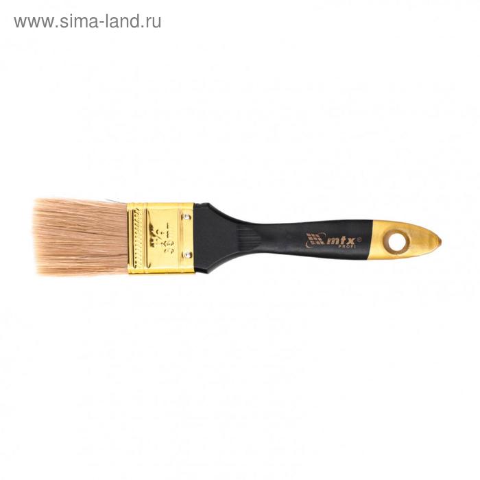 Кисть плоская MTX 83151, "Профи", натуральная щетина, деревянная ручка, 1,5" - Фото 1