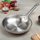 Сковорода, d=24 см, h=5 см, капсульное дно, индукция, нержавеющая сталь - Фото 1