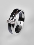 Кольцо керамическое «Дуэт», чёрное в серебре, 16.5 размер - Фото 3